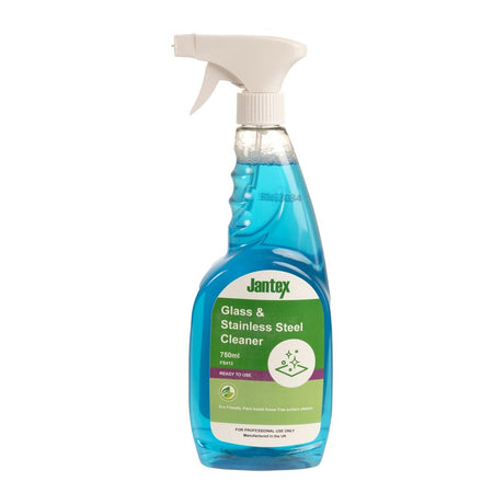 Jantex Green Glass and Stainless Steel Cleaner Ready To Use 750ml - FS413  Jantex   