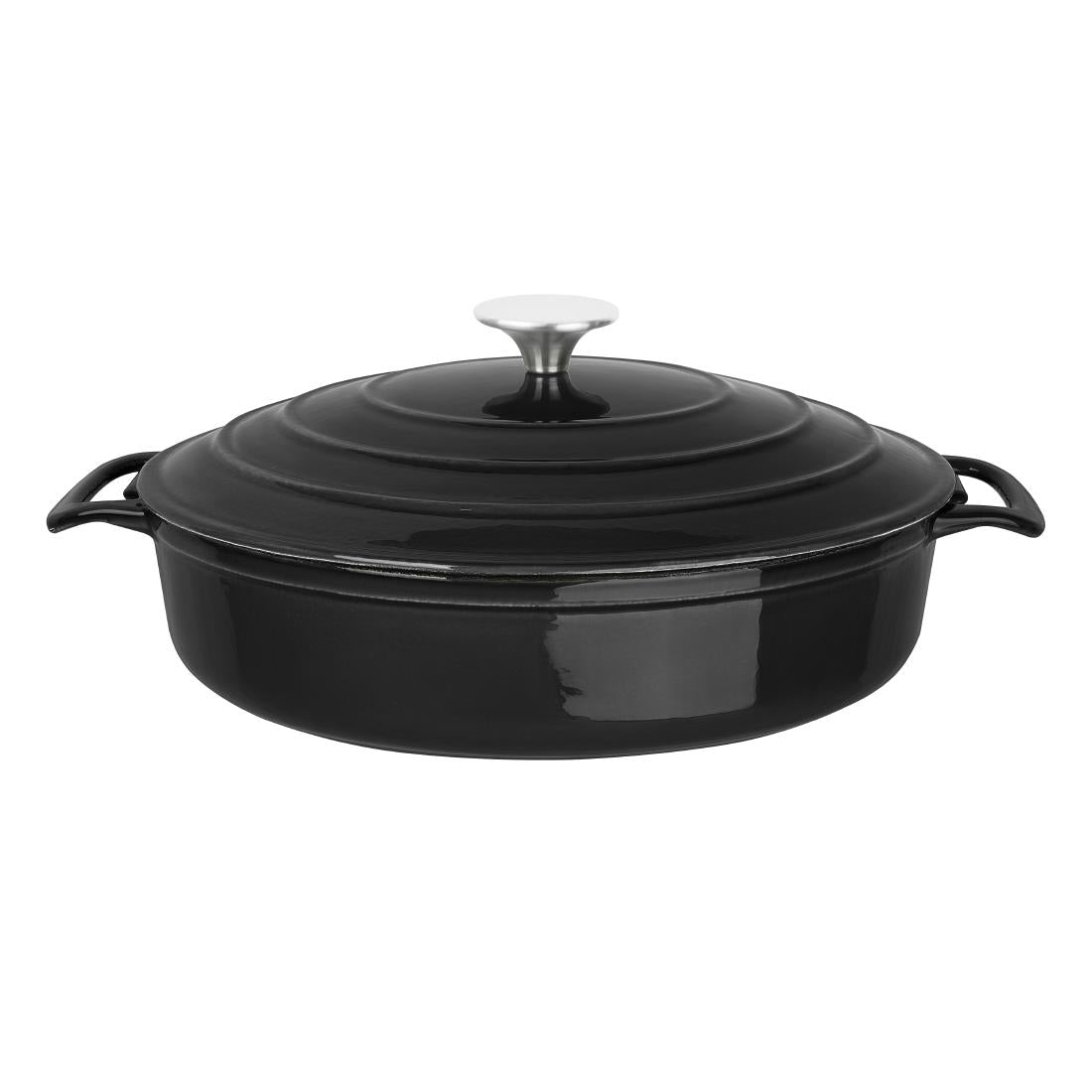 Vogue Round Sauté Pan 28cm, Black - FS477 Casserole & Stew Pans Vogue