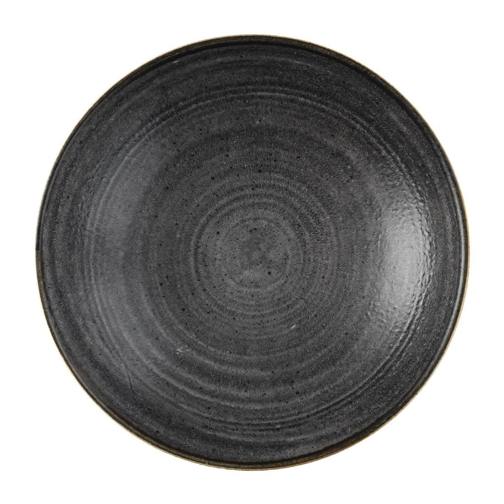 Churchill Stonecast Raw Coupe Bowls Black 184mm (Pack of 12) - FS841 Bowls Churchill