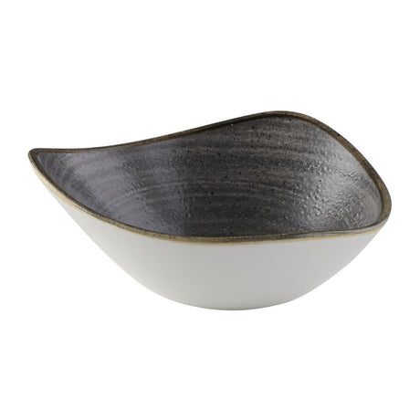 Churchill Stonecast Raw Lotus Bowls Black 178mm (Pack of 12) - FS845 Bowls Churchill