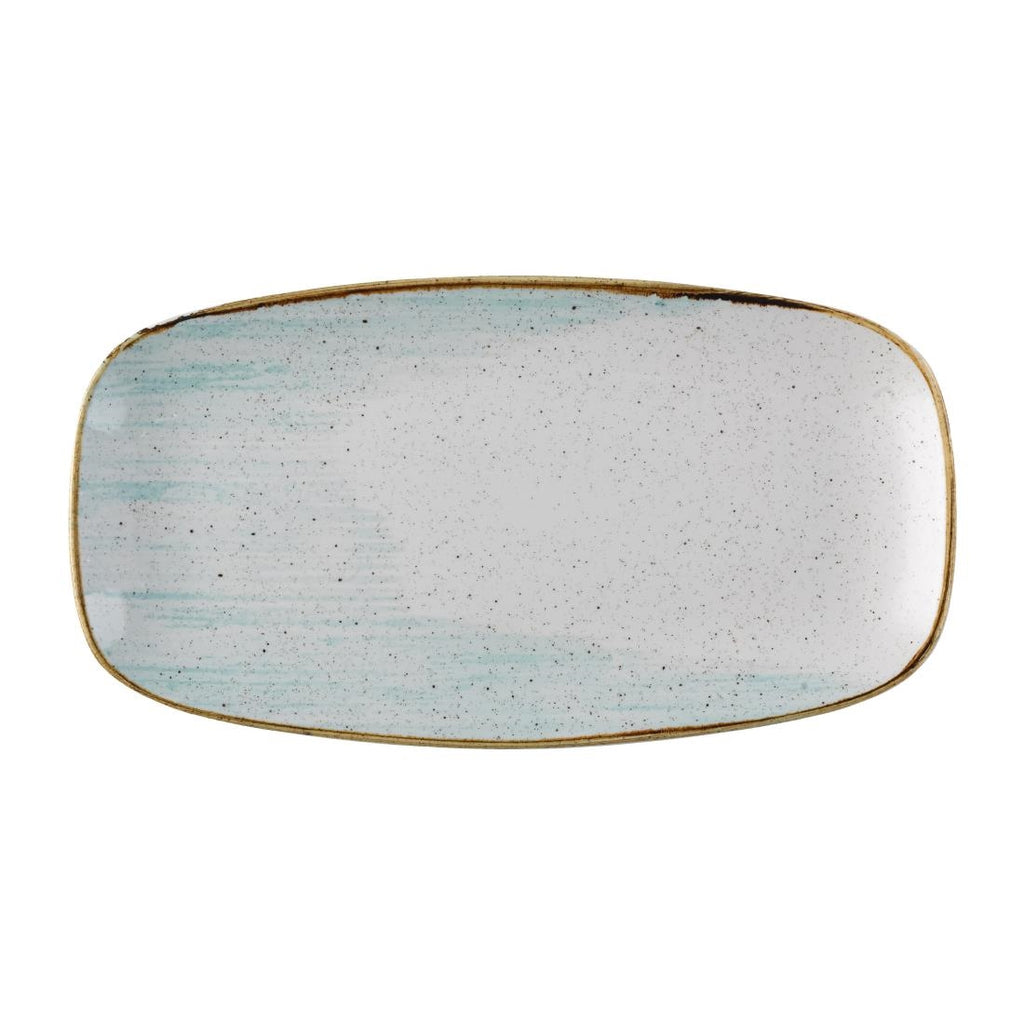 Churchill Stonecast Accents Chefs Oblong Plate Duck egg 348x189mm (Pack of 6) - FS867 Plates Churchill