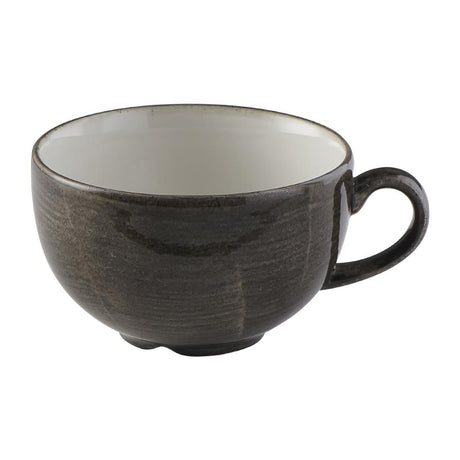 Churchill Stonecast Patina Cappuccino Cup Iron Black 340ml (Pack of 12) - FS897 Cups and Mugs Churchill