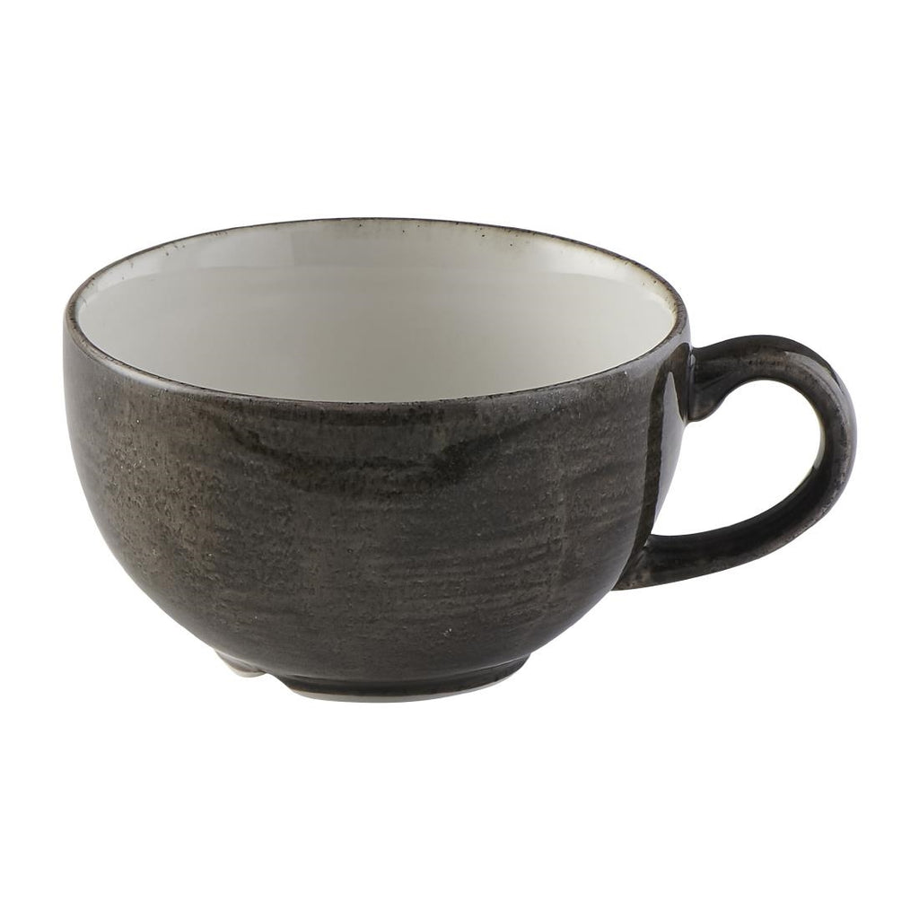 Churchill Stonecast Patina Cappuccino Cup Iron Black 227ml (Pack of 12) - FS898 Cups and Mugs Churchill