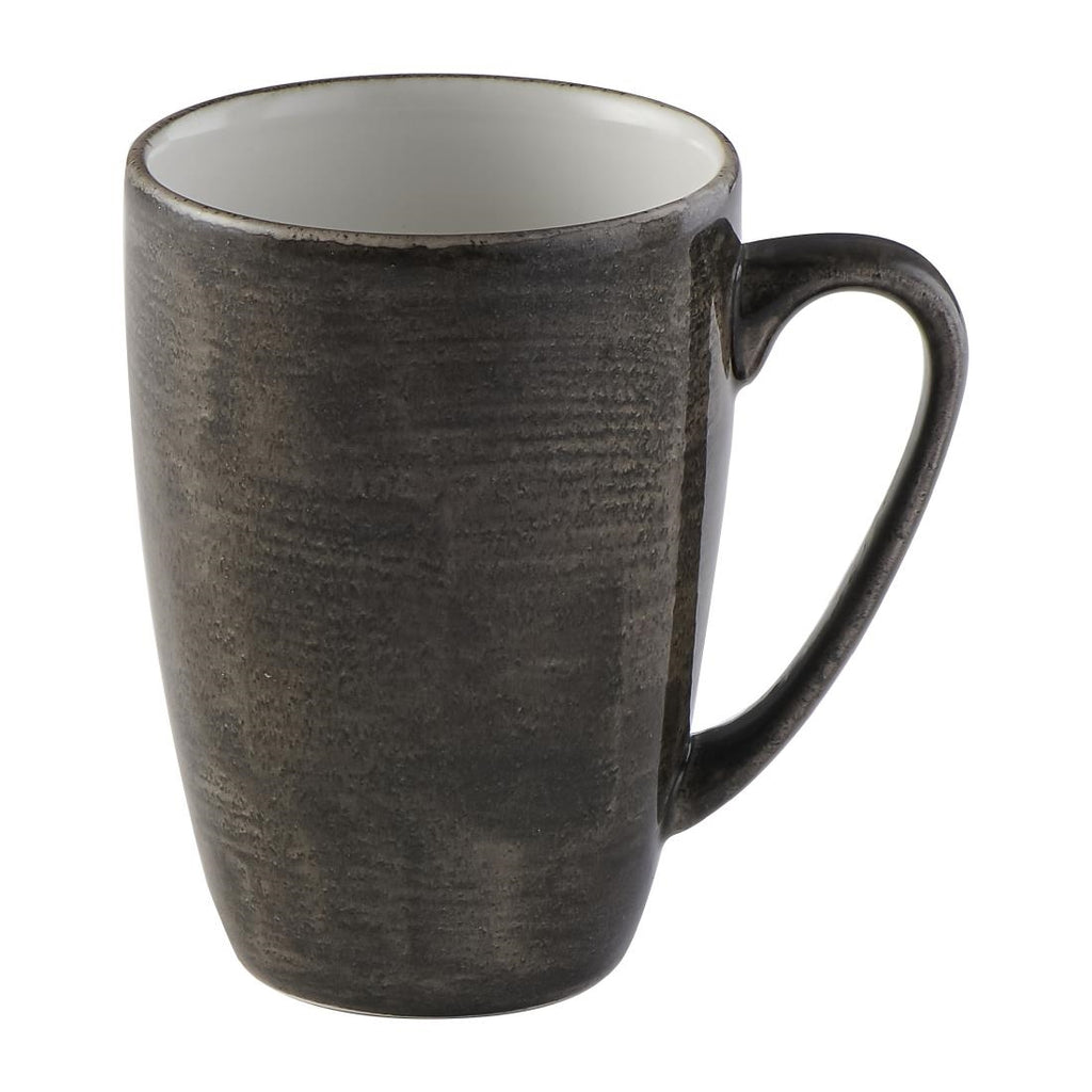 Churchill Stonecast Patina Profile Mug Iron Black 340ml (Pack of 12) - FS902 Churchill Super Vitrified Churchill   