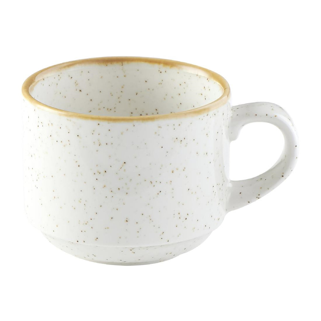 Churchill Stonecast Profile Stacking Cup Barley White 227ml (Pack of 12) - FS904 Cups and Mugs Churchill