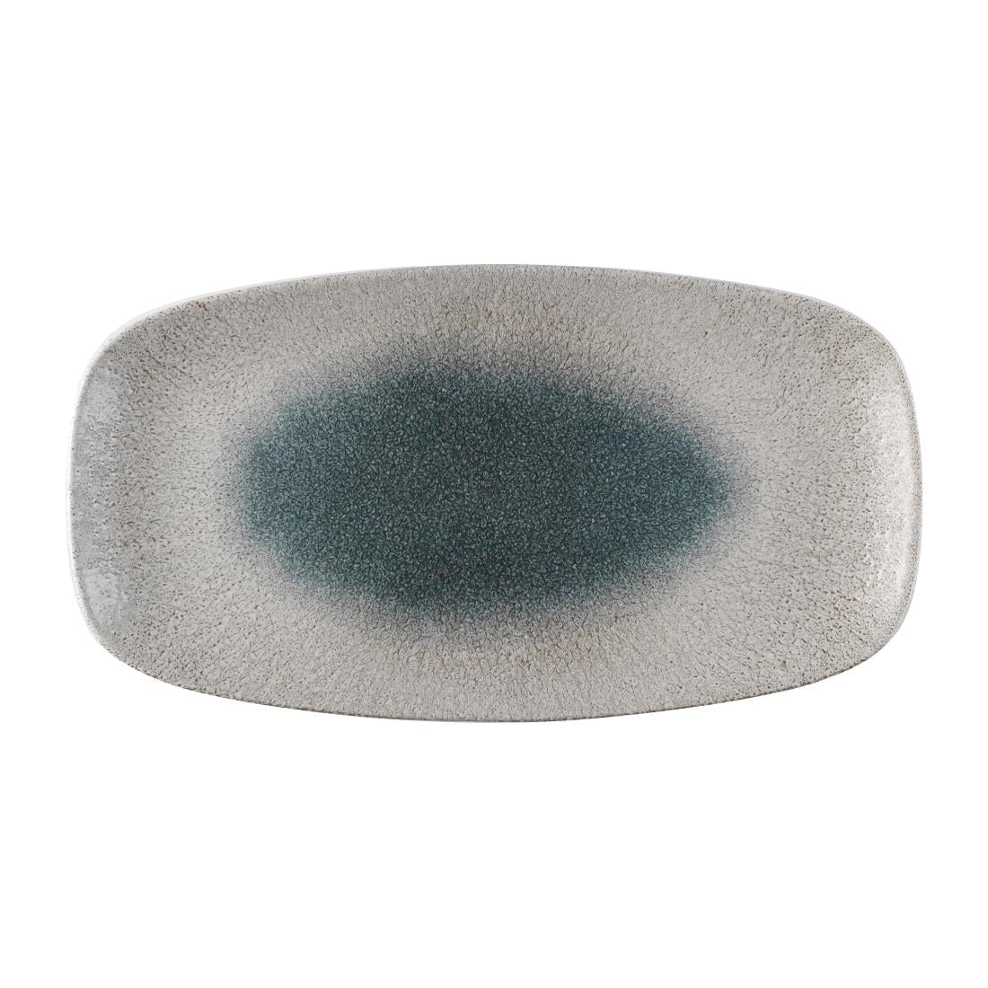 Churchill Raku Duo Agate Chefs Oblong Plate Topaz 348x189mm (Pack of 6) - FS923 Plates Churchill
