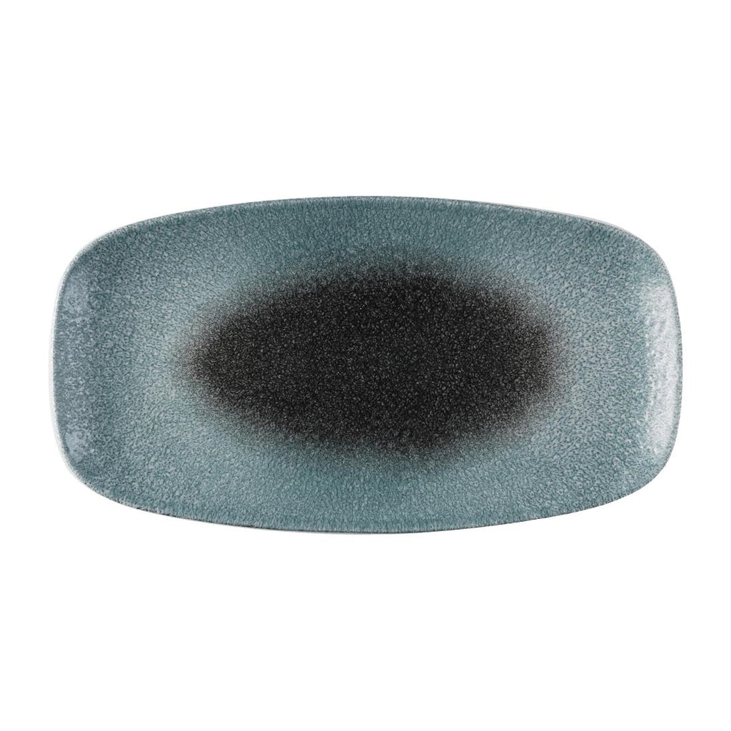 Churchill Raku Duo Chefs Oblong Plate Topaz Quartz 348x189mm (Pack of 6) - FS931 Plates Churchill