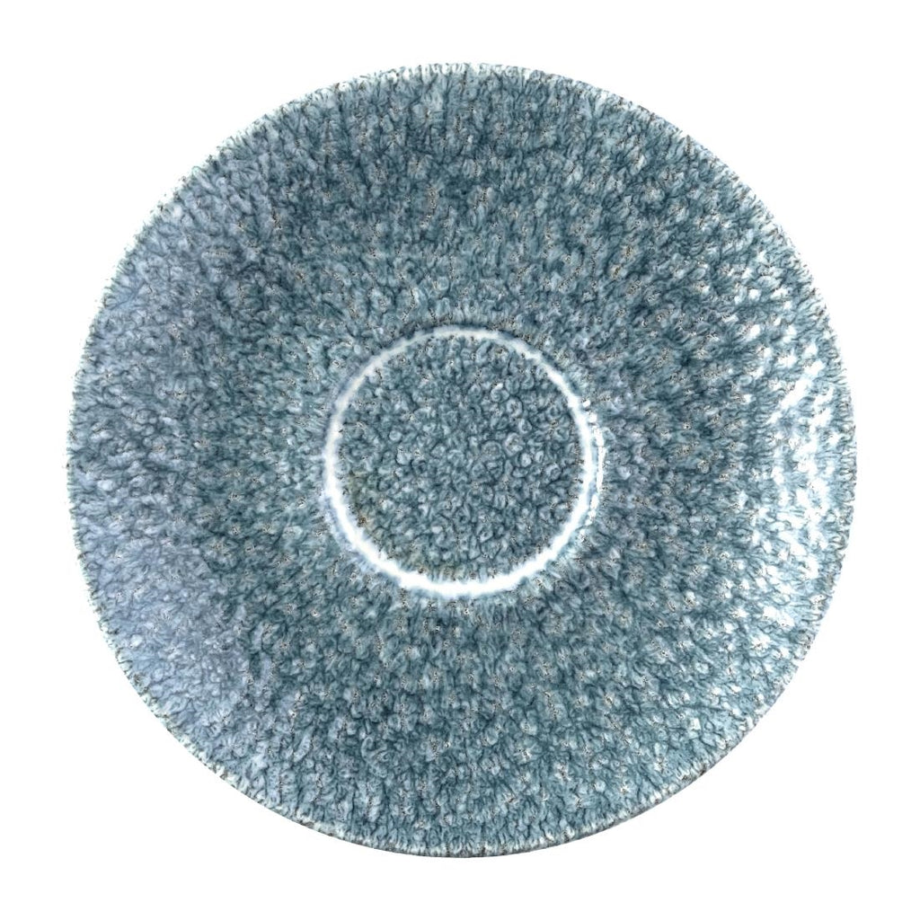 Churchill Raku Duo Cappuccino Saucer Topaz Blue 159mm (Pack of 12) - FS934 Churchill Super Vitrified Churchill   