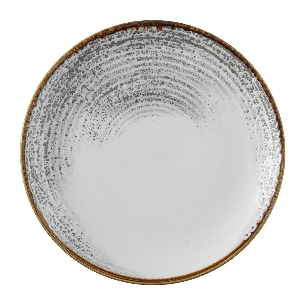 Churchill Studio Prints Homespun Accents Jasper Evolve Coupe Plate Grey 260mm (Pack of 12) - FS945 Plates Churchill