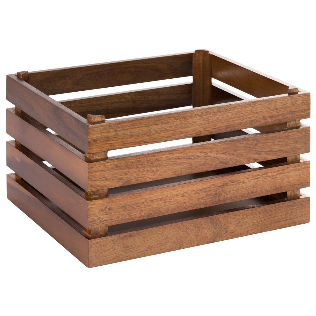APS Superbox Natural Acacia Wooden Crate 350 x 290mm - FT150  APS   