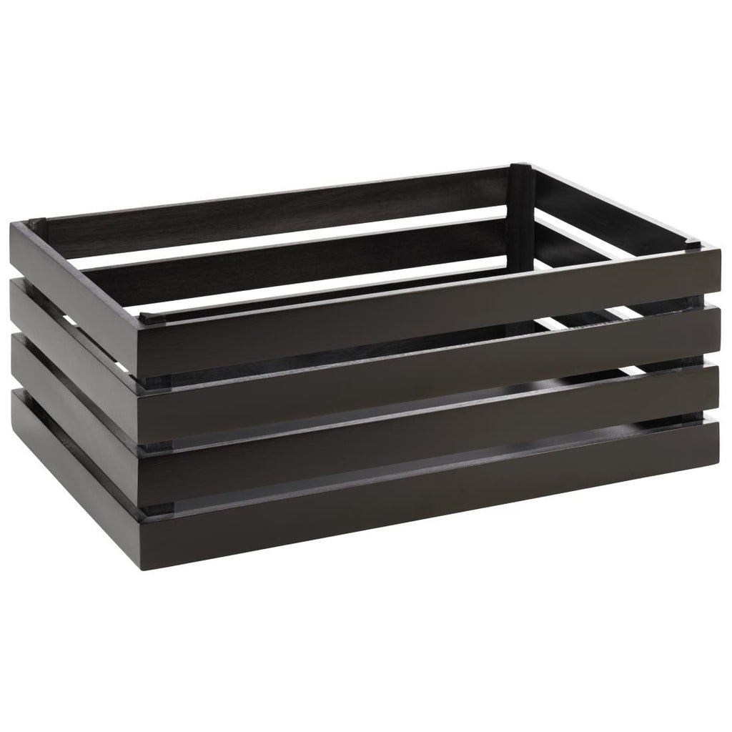 APS Superbox Coated Wooden Crate Black 555 x 350mm - FT151  APS   