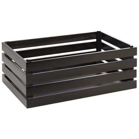 APS Superbox Coated Wooden Crate Black 555 x 350mm - FT151  APS   
