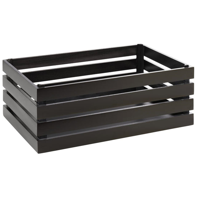 APS Superbox Coated Wooden Crate Black 555 x 350mm - FT151  APS   