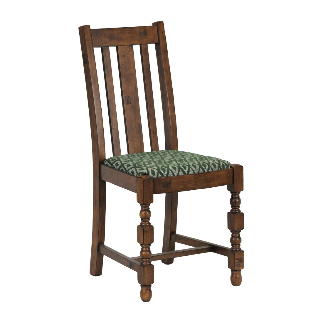 Mayfair Dining Chair with Green Diamond Padded Seat (Pack of 2) - FT411 Upholstered Dining Chairs Everyday   