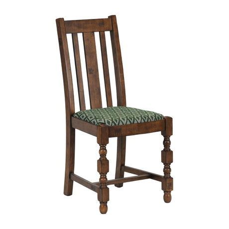 Mayfair Dining Chair with Green Diamond Padded Seat (Pack of 2) - FT411 Upholstered Dining Chairs Everyday   