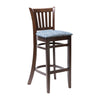 Manhattan Dark Walnut Bar Chair with Blue Diamond Padded Seat - FT432 Faux Leather Bar Stools Everyday   