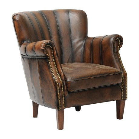 Lancaster Leather Chair Chestnut - FT441 Upholstered Dining Chairs Everyday   