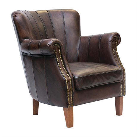 Lancaster Leather Chair Brown - FT442 Upholstered Dining Chairs Everyday   