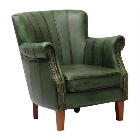 Lancaster Leather Chair Green - FT443 Upholstered Dining Chairs Everyday   