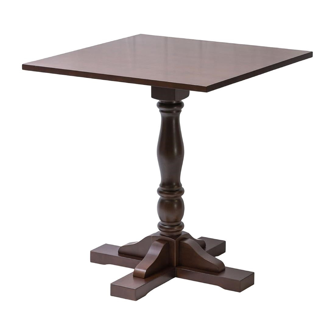 Oxford Dark Wood Pedestal Square Table 700x700mm - FT497 Wooden Tables Everyday   