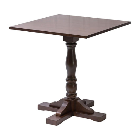 Oxford Dark Wood Pedestal Square Table 700x700mm - FT497 Wooden Tables Everyday   