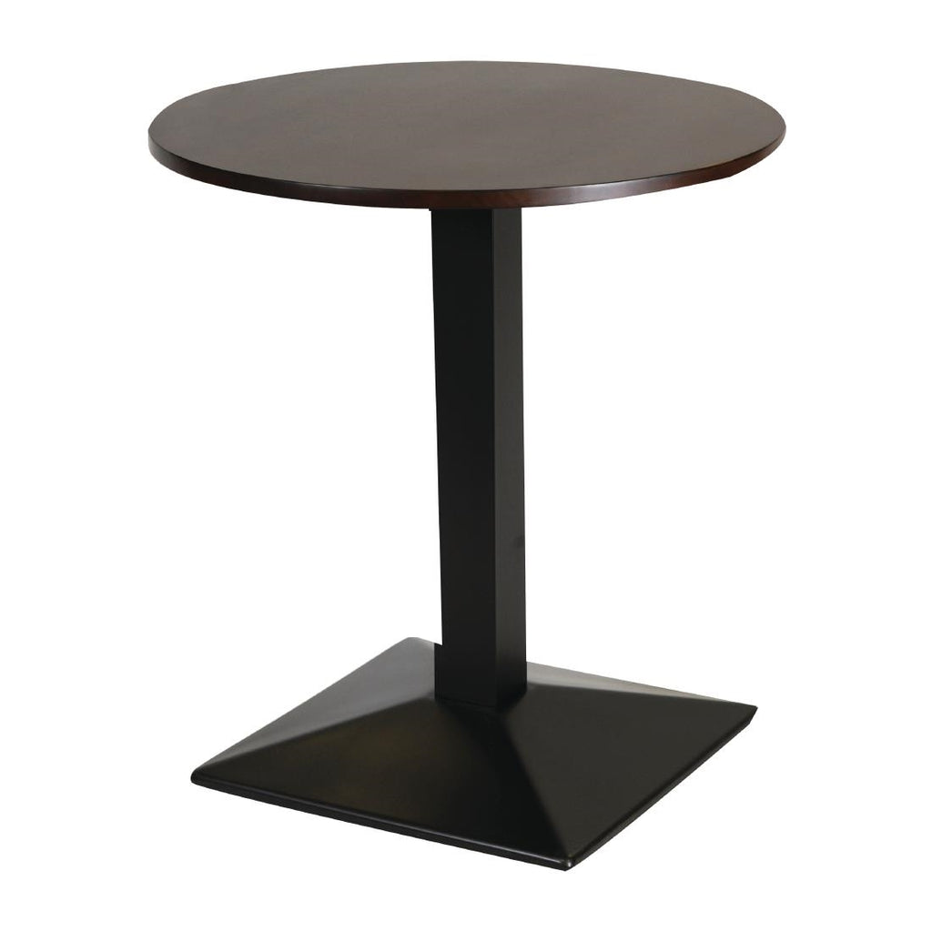 Turin Metal Base Pedestal Round Table with Dark Wood Top 700mm - FT499 Wooden Tables Everyday   