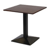 Turin Metal Base Pedestal Square Table with Dark Wood Top 700x700mm - FT501 Wooden Tables Everyday   