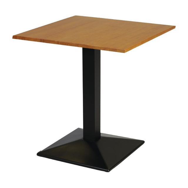 Turin Metal Base Pedestal Square Table with Soft Oak Top 700x700mm - FT502 Wooden Tables Everyday   