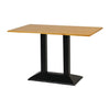 Turin Metal Base Pedestal Rectangle Table with Soft Oak Top 1200x700mm - FT504 Wooden Tables Everyday   
