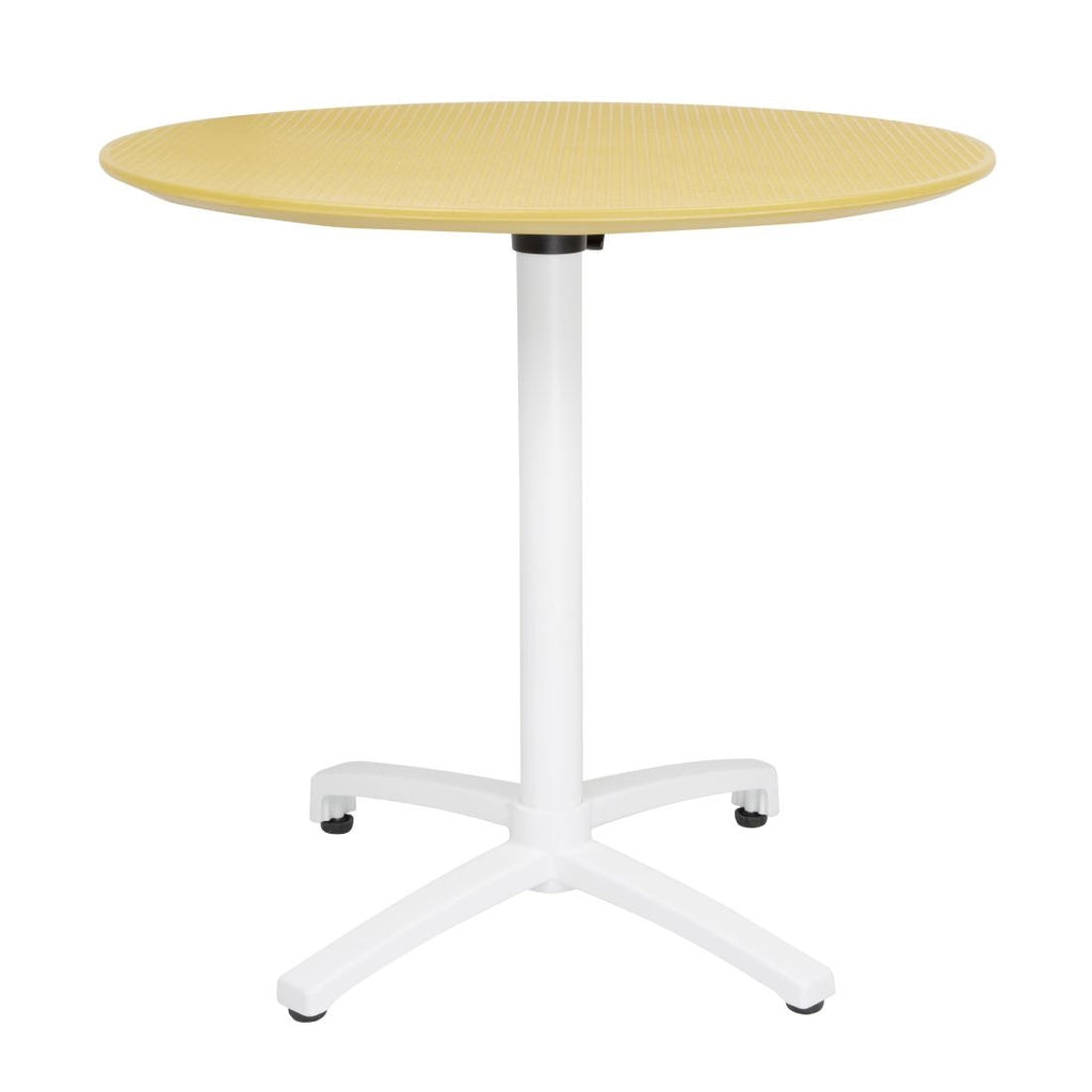Bolero Folding Polypropylene Table 800mm Mustard Yellow - FT622 Flip Top Tables Bolero   