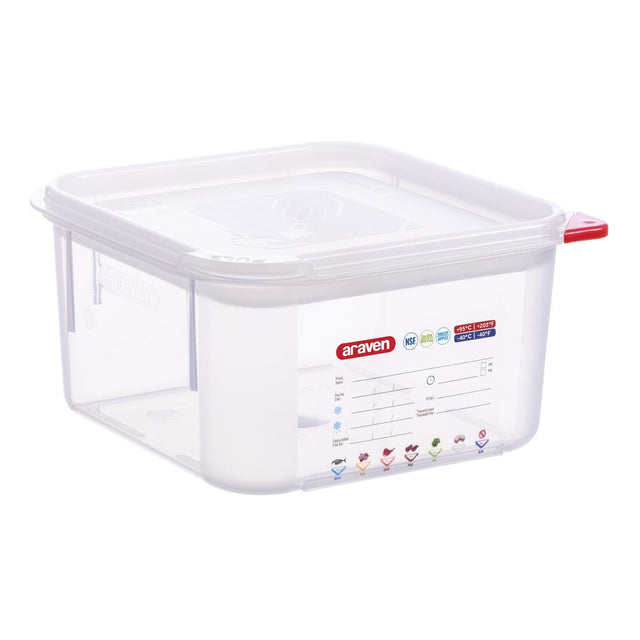 Araven Squared Transparent Polypropylene Container with Lid 2Ltr - FU100  Araven   