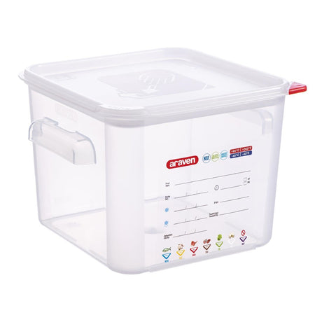 Araven Squared Transparent Polypropylene Container with Lid 6Ltr - FU102  Araven   