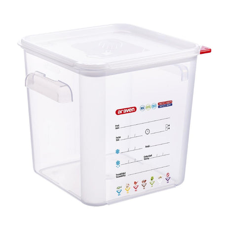 Araven Squared Transparent Polypropylene Container with Lid 18Ltr - FU105  Araven   