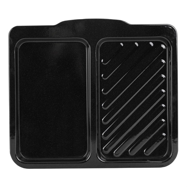 Wham Enamel Handled Dual Oven Tray Black 400mm - FU149  Baker & Salt   