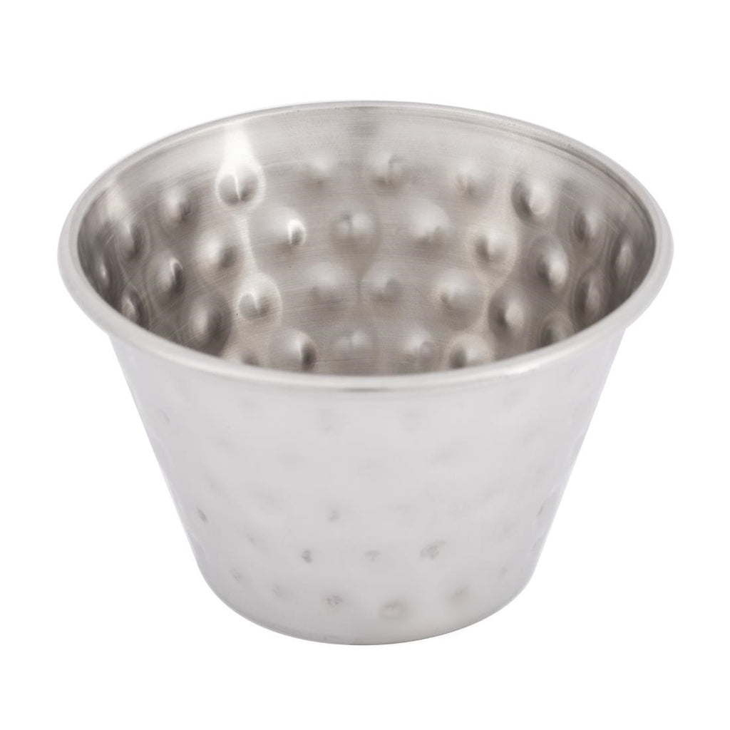 Olympia Hammered Stainless Steel Sauce Cups 115ml (Pack of 12) - FU290 Cups and Mugs Olympia