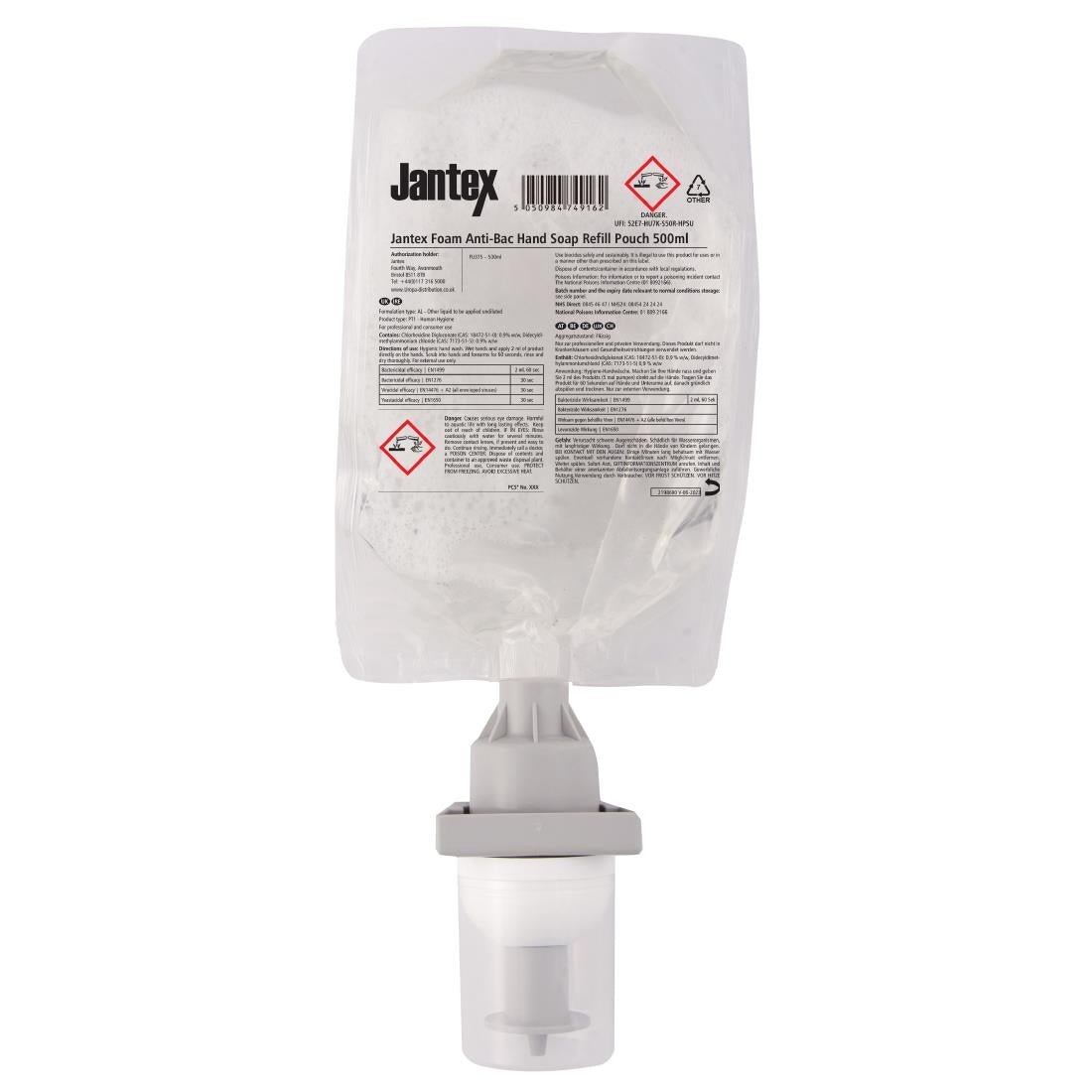 Jantex Foam Anti-Bacterial Hand Soap Refill Pouch 500ml - FU375  Jantex   