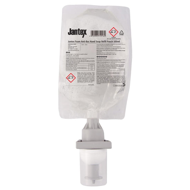 Jantex Foam Anti-Bacterial Hand Soap Refill Pouch 500ml - FU375  Jantex   