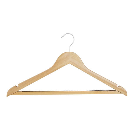 Bolero Natural Wooden Hangers (Pack of 10) - FU399  Bolero   