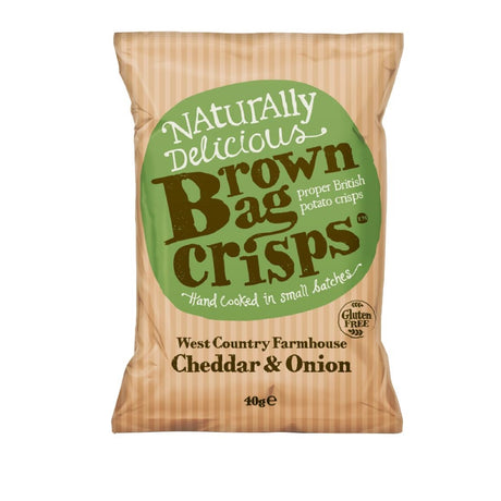 Brown Bag Crisps Cheddar and Onion 40g (Pack of 20) - FU432  Brown Bag Crisps   