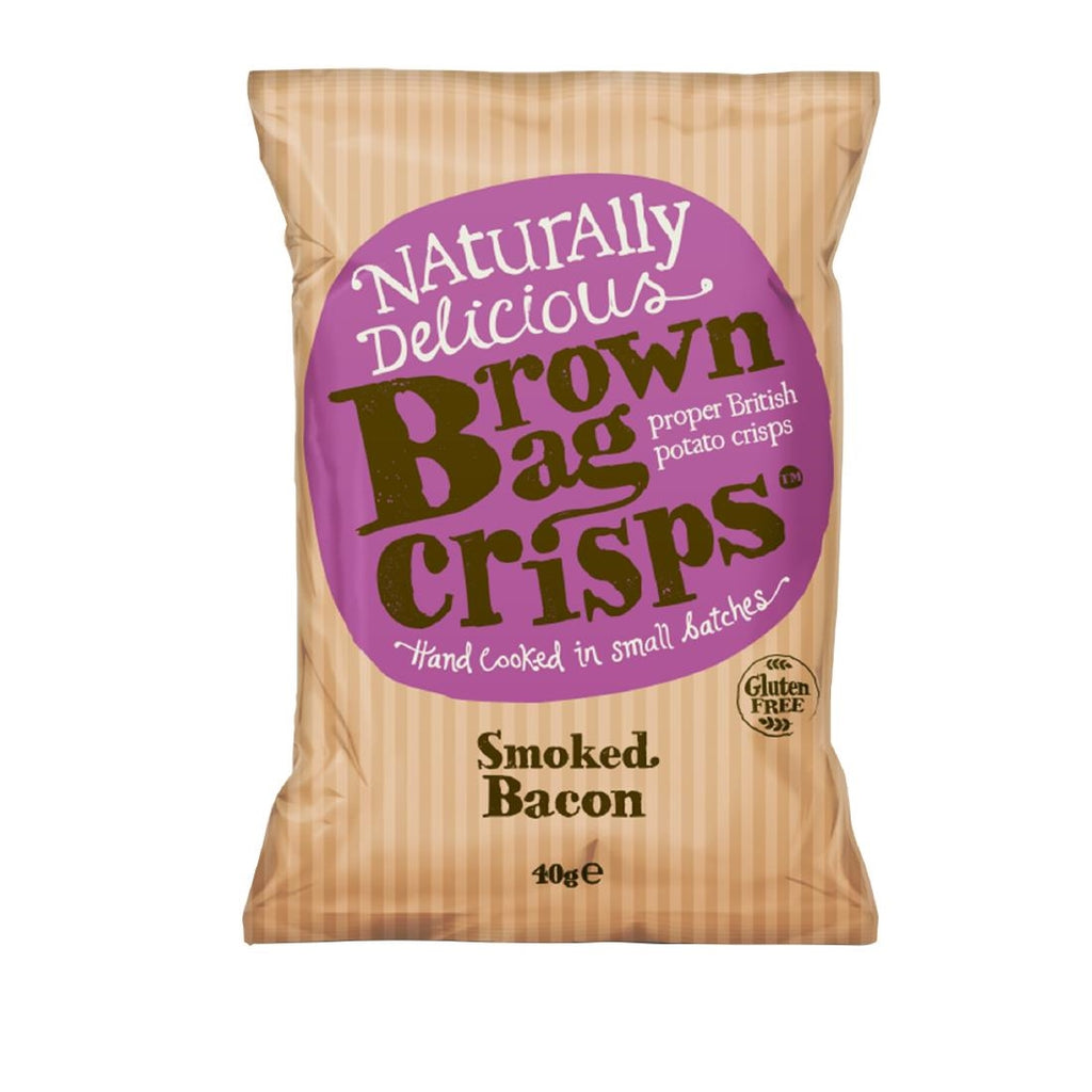 Brown Bag Crisps Smoked Bacon 40g (Pack of 20) - FU433  Brown Bag Crisps   