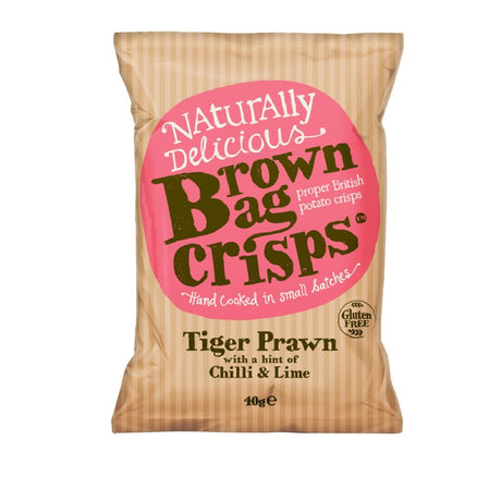 Brown Bag Crisps Tiger Prawn Chilli and Lime 40g (Pack of 20) - FU434  Brown Bag Crisps   