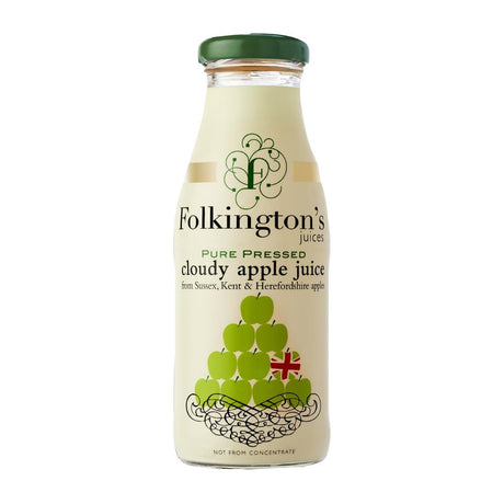 Folkington's Juices Apple Glass Bottle 250ml (Pack of 12) - FU462  Folkington's Juices   