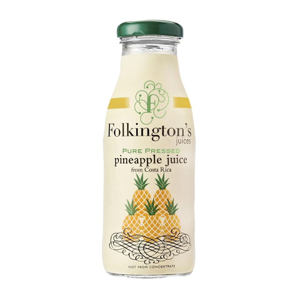 Folkington's Juices Pineapple Glass Bottle 250ml (Pack of 12) - FU466  Folkington's Juices   