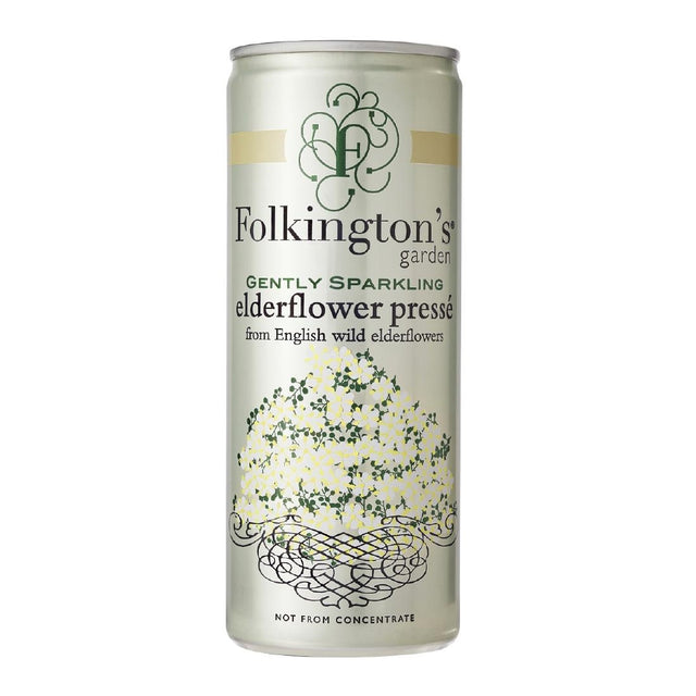 Folkington's Sparkling Drinks Elderflower Can 250ml (Pack of 12) - FU468  Folkington's Garden   