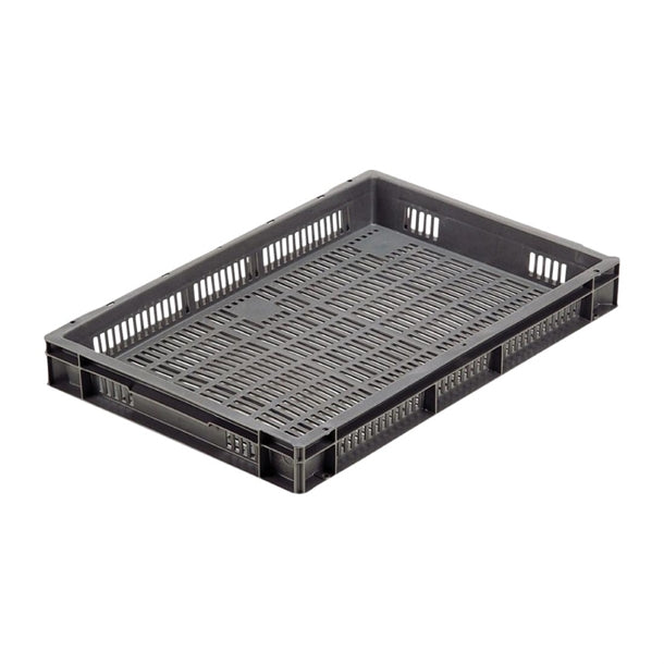 Grey Perforated Stacking Container Small 600x400x75mm - FU495  Fletcher   