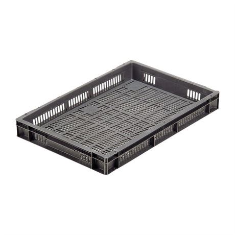 Grey Perforated Stacking Container Small 600x400x75mm - FU495  Fletcher   