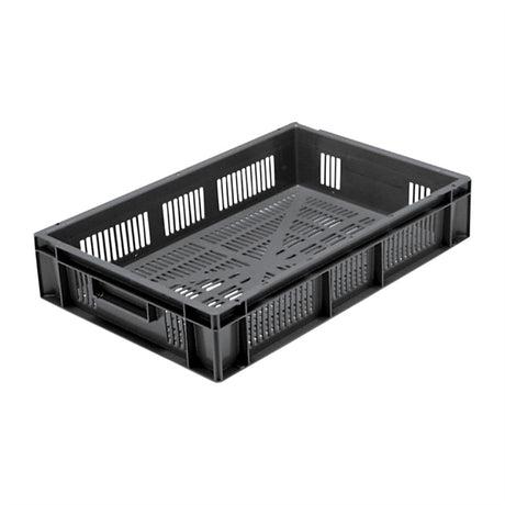 Grey Perforated Stacking Container Medium 600x400x120mm - FU497  Fletcher   
