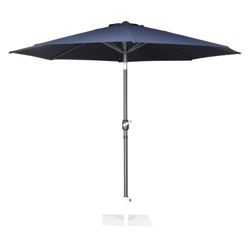 Bolero Seville Round Parasol 3m Diameter Navy Blue - FU504 Parasols and Sunloungers Bolero