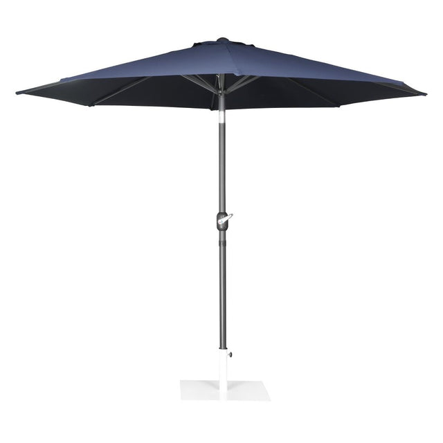 Bolero Seville Round Parasol 3m Diameter Navy Blue - FU504 Parasols and Sunloungers Bolero