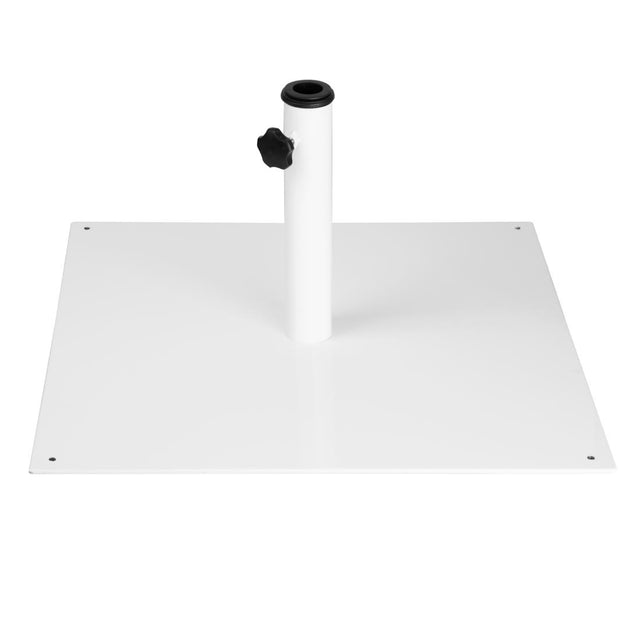Bolero Flat Metal Parasol Base White - 18kg - FU510 Parasols and Sunloungers Bolero